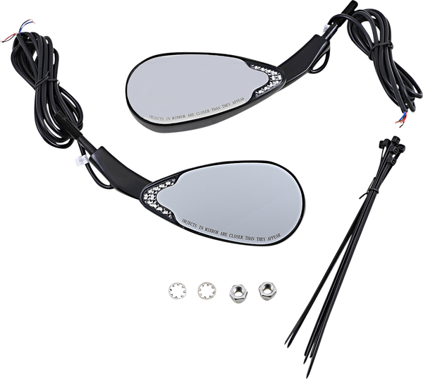 Dynamic Amber/white Led Mirror Black, 5, nordicamoto.ro