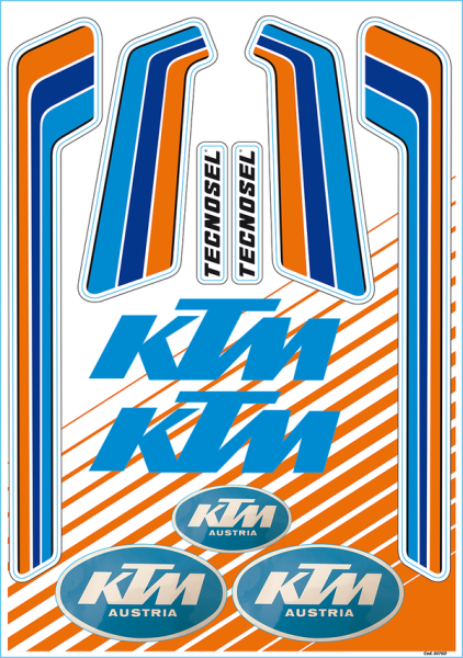 Sticker Sheet Blue, Orange, White, 1, nordicamoto.ro