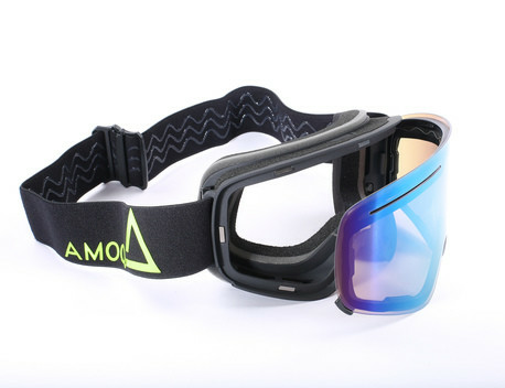 Ochelari Snowmobil AMOQ Vision Black/HiVis - Gold Mirror-1