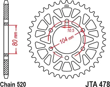 Pinion spate din aluminiu Racelite, negru , 2, nordicamoto.ro