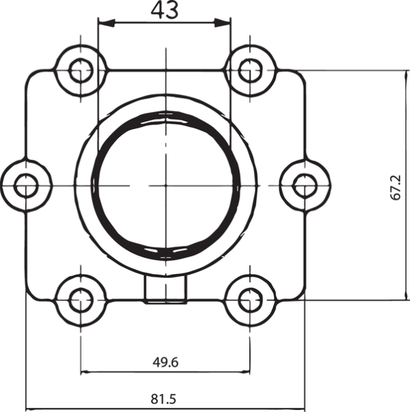 Carburetor Mounting Flange Black-0