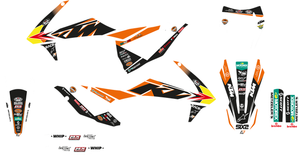 Trophy Graphic Kit With Seat Cover Yellow, Orange, Black, 1, nordicamoto.ro