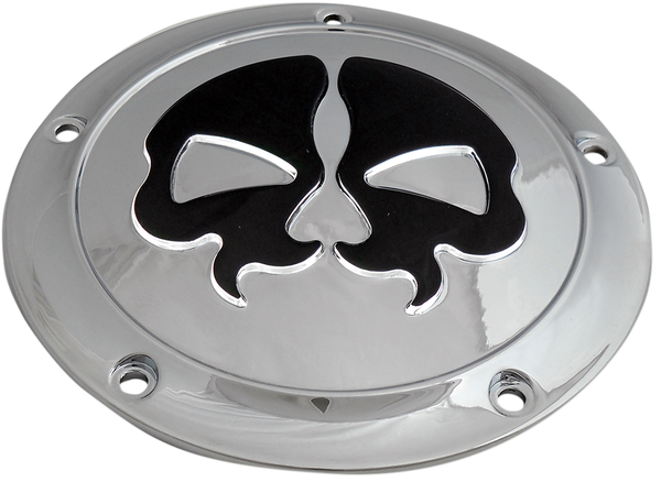 Split Skull Derby Cover Black, Chrome, 1, nordicamoto.ro