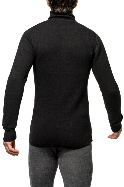 Woolpower Zip Turtleneck 400 Merino Mid layer black S-1