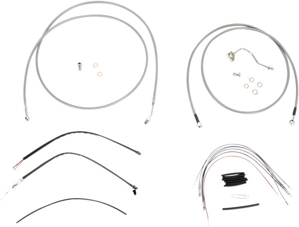 Complete Stainless Braided Handlebar Cable/brake Line Kit Silver, 1, nordicamoto.ro