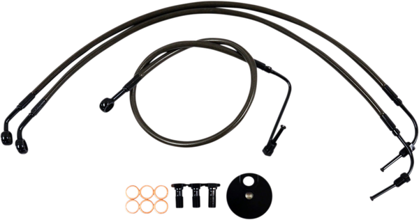 Midnight Braided Brake Line Kit Black, Midnight 46 cm - 51 cm (18'' - 20''), 1, nordicamoto.ro