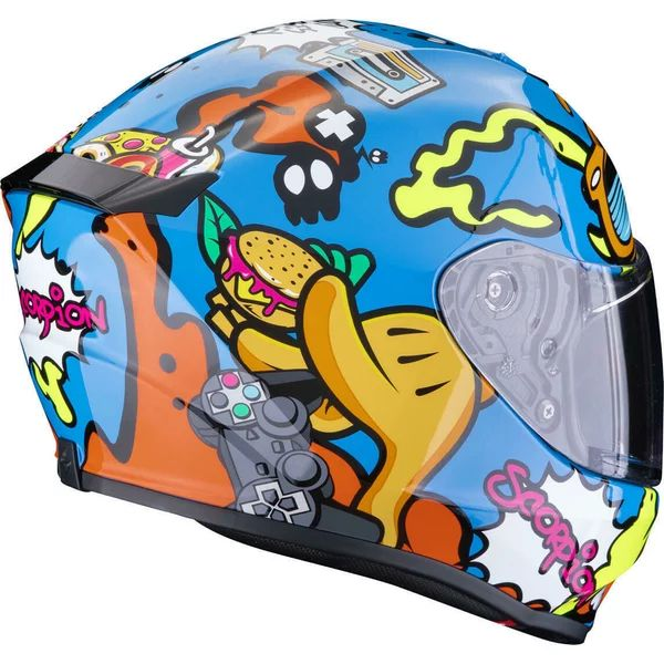 Casca integrala de copii SCORPION EXO-JNR AIR FUN L Alb/Albastru, 3, nordicamoto.ro