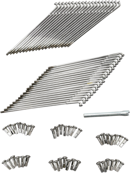 Chrome And Stainless Steel Spoke Set Chrome, Silver, 1, nordicamoto.ro