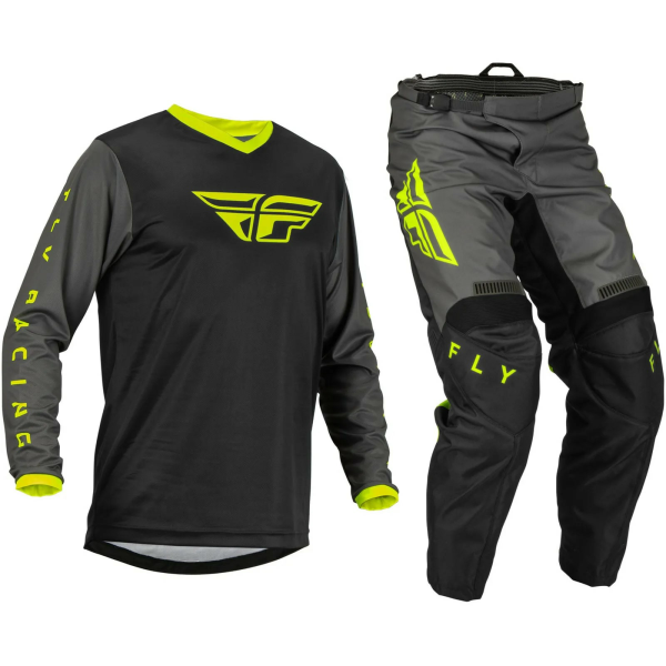 Combo Echipament Mx/Enduro Fly F-16 Negru/Gri/Fluo Galben-8