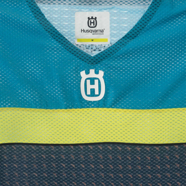 Tricou Husqvarna Railed Pro Blue/Yellow/Turquoise-1