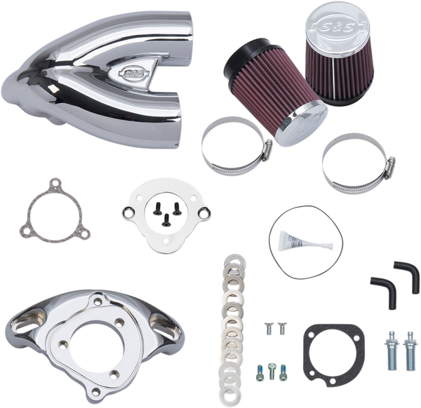 Tuned Induction 2-1 Air Cleaner For Super E-g Carb Silver, 3, nordicamoto.ro