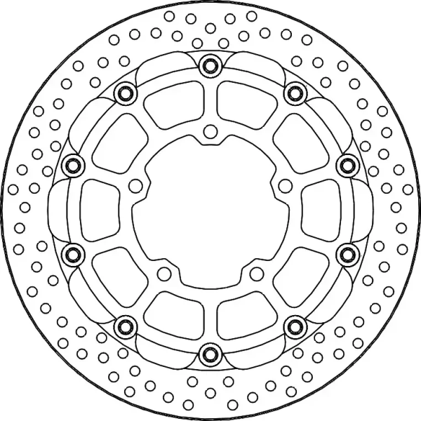 Halo Series Floating Rotor Black, Silver -1
