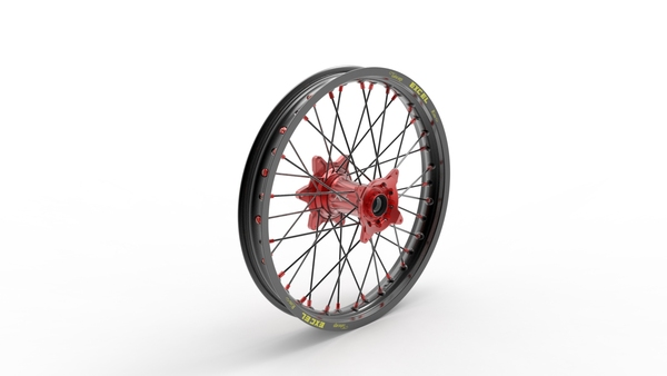 Elite Mx-en Wheel, Black Spokes Black, Red 