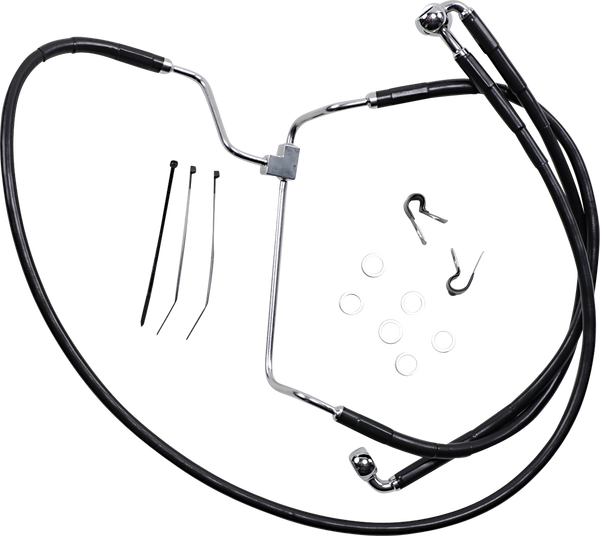 Extended Length Black Vinyl Brake Line Kit Black Oversize [+203 mm (8'')], 1, nordicamoto.ro