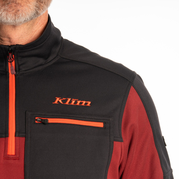 Pulover Klim Glacier 1/4 Zip Mid Layer Black-18