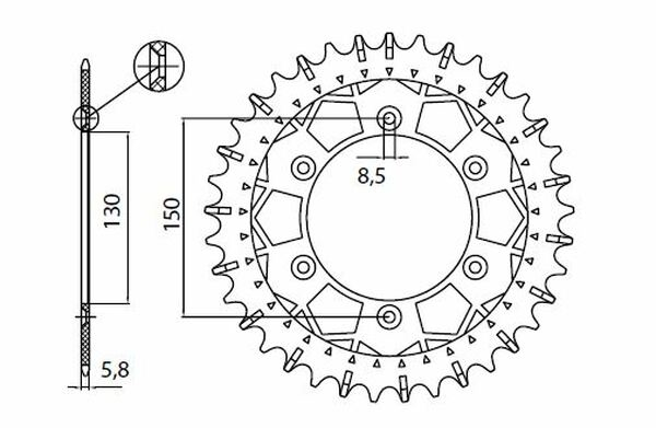 8-3592 Rear Replacement Sprocket 48 Teeth 520 Pitch Natural Steel Natural, 1, nordicamoto.ro
