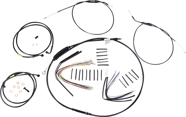 Complete Black Vinyl Handlebar Cable/line Kit For Ape Hanger Handlebars Black, 1, nordicamoto.ro