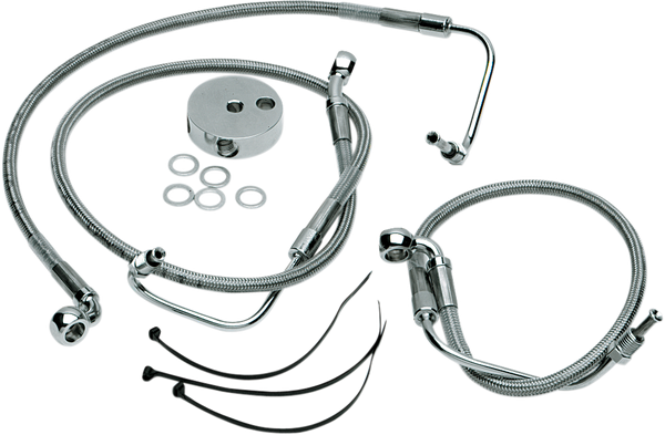 Stainless Steel Brake Line Kit Silver, Clear-coated, 1, nordicamoto.ro
