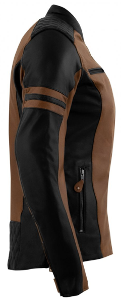 Geaca Piele Dama Rusty Stitches Joyce Brown/Black-2