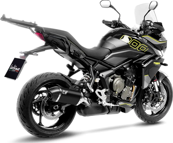 Tobă de eșapament LeoVince LV-14 Black Edition Slip-On pentru Triumph Tiger Sport 800, 3, nordicamoto.ro