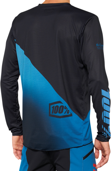 Tricou MTB 100% R-Core Black/Blue-0