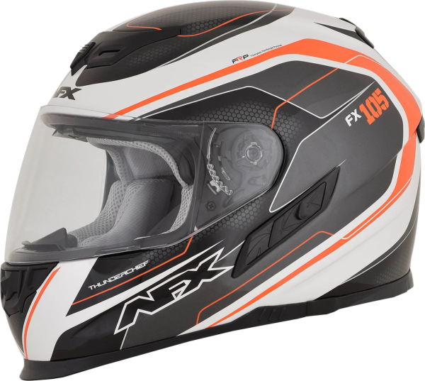 Fx-105 Thunderchief Street Helmet Black/white/orange X-large Multi, Orange XL, 1, nordicamoto.ro
