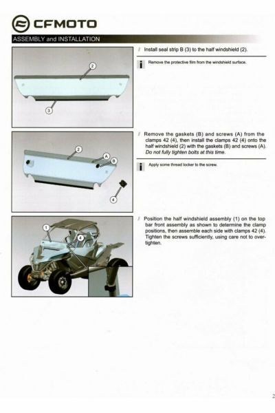 PARBRIZ FAȚĂ HALF UTV CFMOTO ZFORCE 950 / 1000, 6, nordicamoto.ro