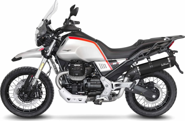 Tobă de eșapament LeoVince LV One Evo Black Edition Slip-On pentru Moto Guzzi V85 TT, 2, nordicamoto.ro