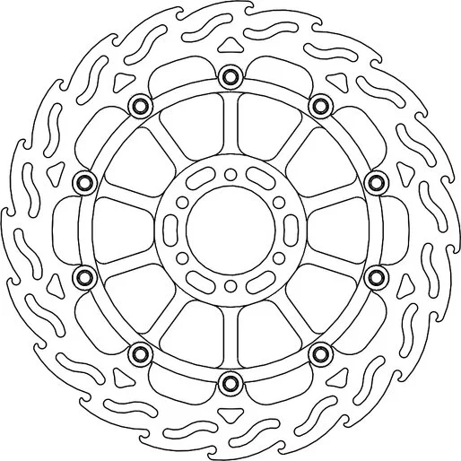 Brake Rotor Floating Flame Black Black, 2, nordicamoto.ro