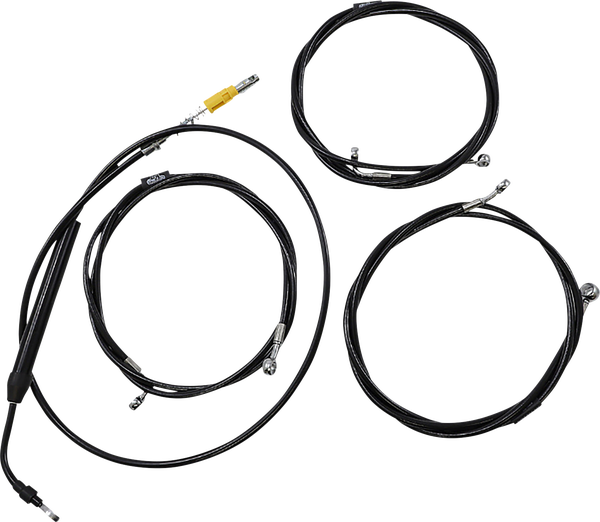 Standard Midnight Braided Handlebar Cable/brake Line Kit Black, 1, nordicamoto.ro