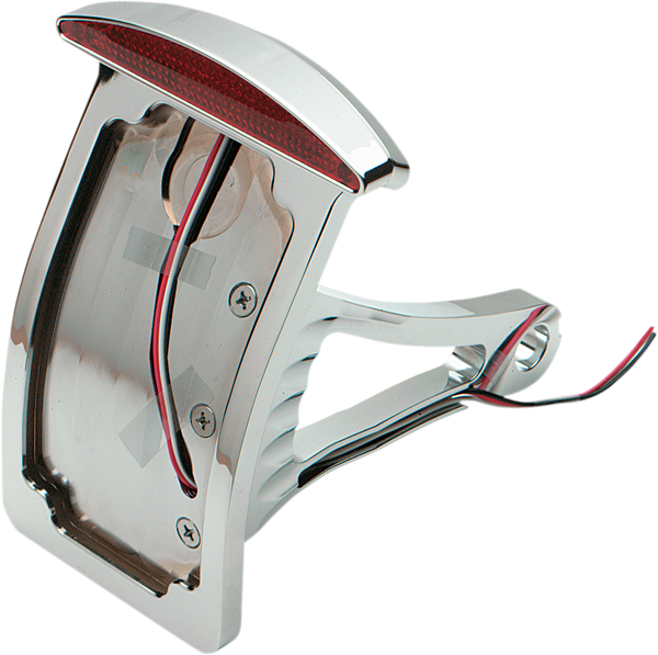 Side Mount Half-moon Led Taillight And License Plate Mount Chrome, 1, nordicamoto.ro