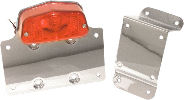 Lucas-style Taillight With License Plate Bracket Chrome