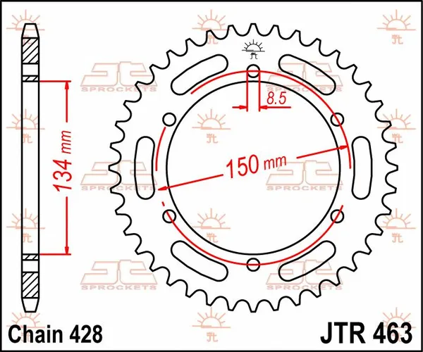 JT SPROCKETS Rear Sprocket Natural -0