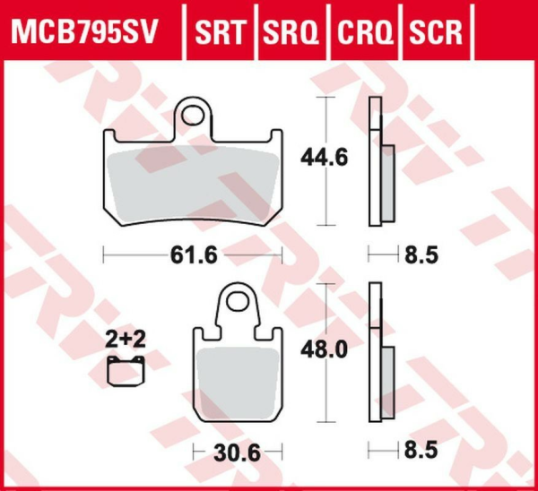Placute frana fata TRW Sinterizate ROAD / TRACK YAMAHA YZF R1 '06 -'14/MT-01 1700 '05 -'12/XV 1700 V-MAX '09 -'16