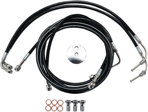 Black Braided Brake Line Kit Black Standard, 1, nordicamoto.ro