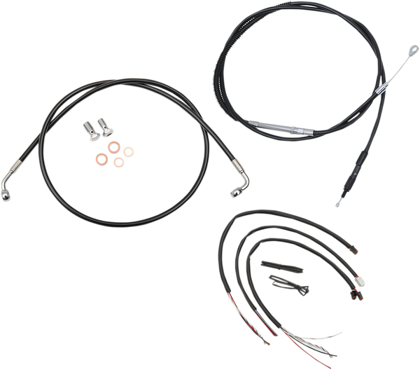 Complete Black Vinyl Braided Handlebar Cable/brake Line Kit Black, 1, nordicamoto.ro