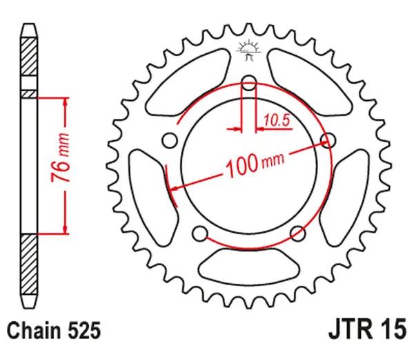 JT SPROCKETS Rear Sprocket Natural -1