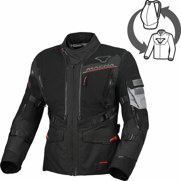 Geaca textil impermeabila touring/adventure MACNA FLEXODUS S Gri/Negru, 17, nordicamoto.ro