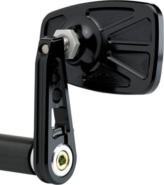 Cafe Style Bar End Mirror Anodized Black, 1, nordicamoto.ro
