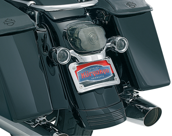 Curved License Plate Mount With Frame Chrome, 1, nordicamoto.ro