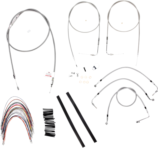 Complete Stainless Braided Handlebar Cable/brake Line Kit Silver, 1, nordicamoto.ro
