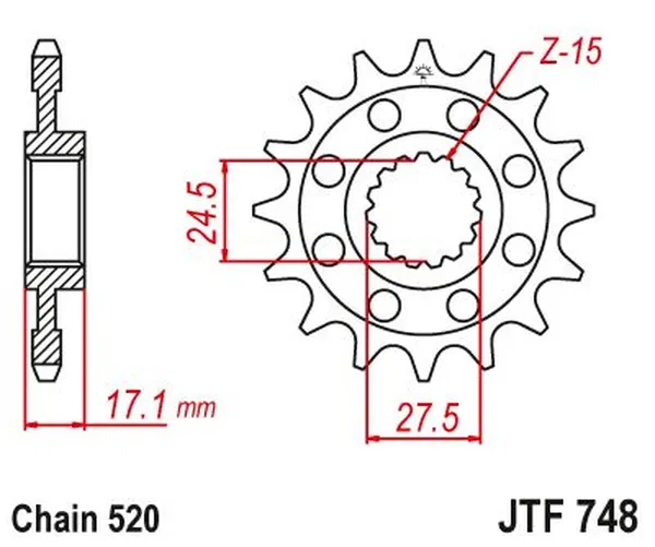 JT SPROCKETS Front Sprocket Natural -0