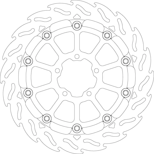 Flame Floating Alu Brake Disc Black, Silver -1