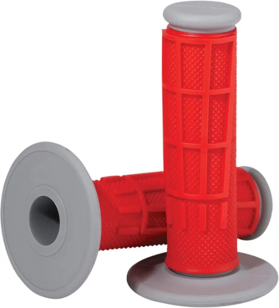 MOOSE RACING Comp Diamond Half Waffle Grips Red -0