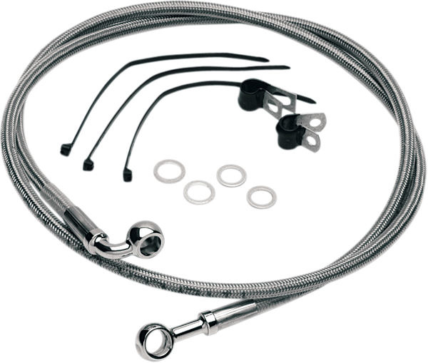 Stainless Steel Brake Line Kit Silver, Clear-coated, 1, nordicamoto.ro