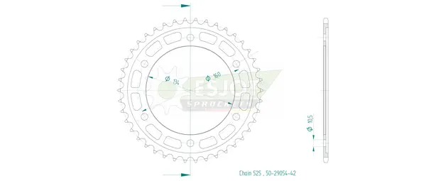 Pinion standard spate 525 negru, 2, nordicamoto.ro