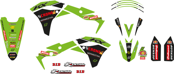 Graphic Kit Replica Team Kawasaki H&f 2022 Green, Black, 1, nordicamoto.ro