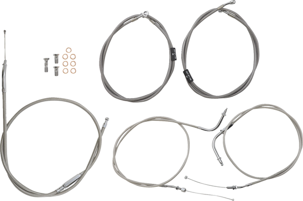 Stainless Handlebar Cable/line Kit Silver, 1, nordicamoto.ro