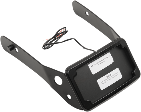 Curved License Plate Frame And Mount With License Plate Light Black, 1, nordicamoto.ro