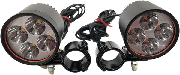 2(r) Led Driving Lights With 1-1/4(r) Clamps Black, 2, nordicamoto.ro